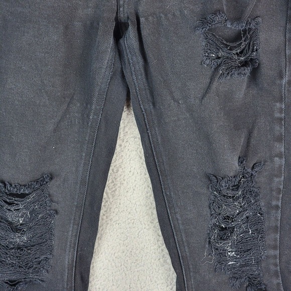 Kancan Womens 9/ 28 Haven Ultra High Rise Slim Straight Jeans Black Distressed - Picture 3 of 9